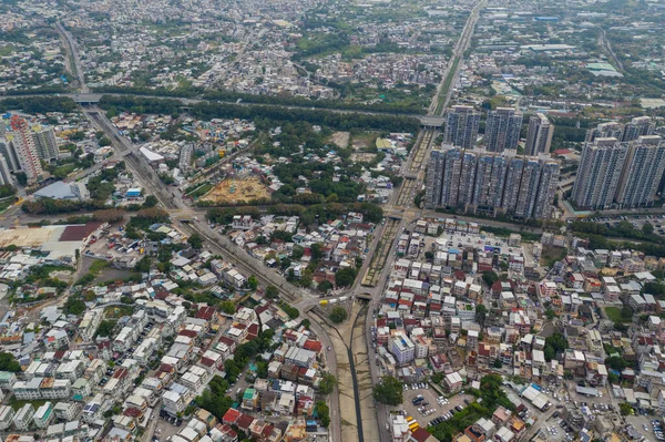 Vista Arriba Hacia Abajo Ciudad Hong Kong Campo — Foto de Stock