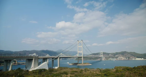 Puente Colgante Tsing Ciudad Hong Kong — Foto de Stock