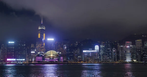 Victoria Harbor Hong Kong Juni 2021 Hongkong Nachts Stad — Stockfoto