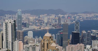 Victoria Peak, Hong Kong - 05 Şubat 2021: Hong Kong