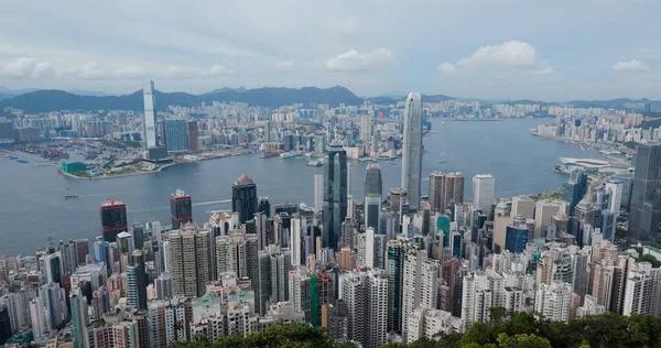 ビクトリアハーバー 7月2020 香港スカイライン — ストック写真