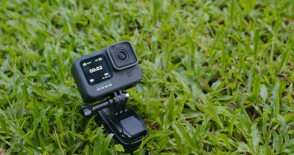 Hong Kong Eylül 2020 Yeşil Çayırda Gopro — Stok fotoğraf