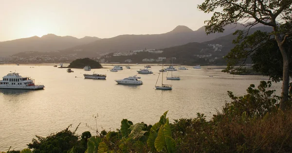 Morze Sai Kung Zachodzie Słońca — Zdjęcie stockowe