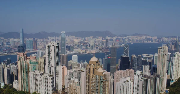 Victoria Peak Hong Kong Fevereiro 2021 Cidade Hong Kong — Fotografia de Stock