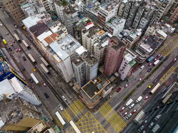 Шэм Шуй Гонконг Ноября 2021 Года Сверху Вниз Вид Город — стоковое фото