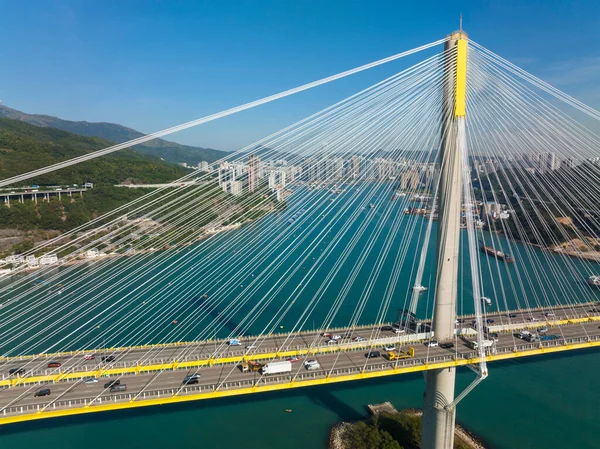 Vista Superior Ponte Ting Kau Hong Kong — Fotografia de Stock