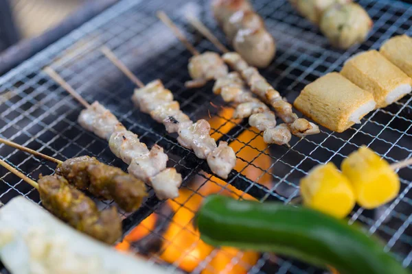 Hong Kong Style Bbq Different Meatball Meat — Stock Photo, Image