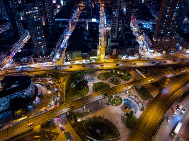 Hong Kong - 30 Kasım 2021: Hong Kong şehir silueti