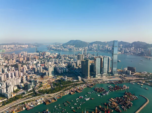 Hongkong November 2021 Luftaufnahme Der Stadt Hongkong — Stockfoto