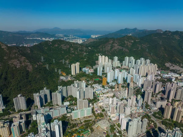 Vista Aérea Ciudad Hong Kong —  Fotos de Stock