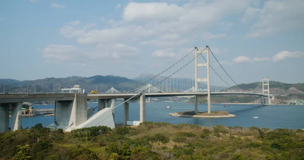 Puente Colgante Tsing Ciudad Hong Kong — Foto de Stock