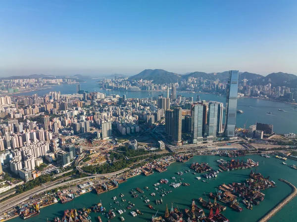 Hong Kong Noviembre 2021 Vista Aérea Ciudad Hong Kong —  Fotos de Stock