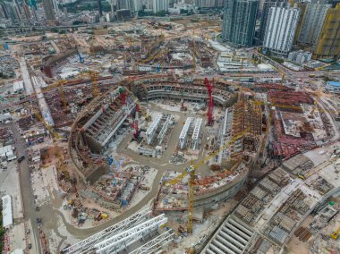 İnşaat alanının yukarıdan aşağı görüntüsü
