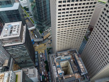 Merkez, Hong Kong - 16 Aralık 2021: Hong Kong şehrinin hava manzarası