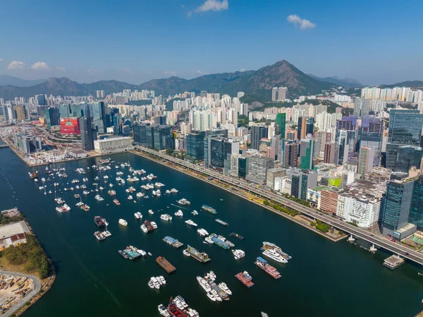Hong Kong December 2021 Aerial View Hong Kong City Kowloon — Stockfoto