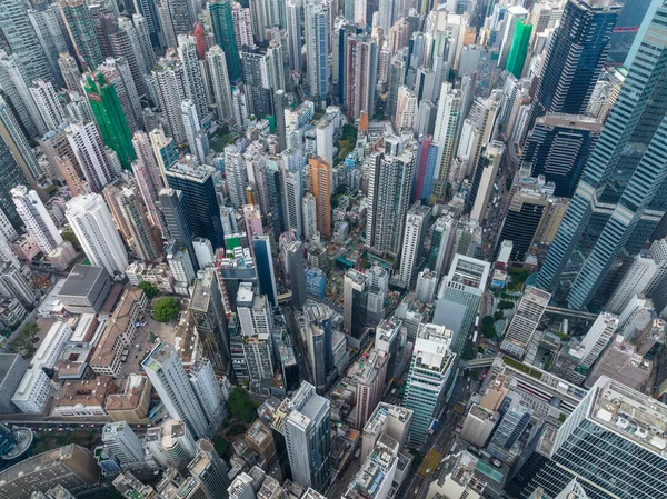 Centralny Hongkong Grudnia 2021 Widok Lotu Ptaka Miasto Hongkong — Zdjęcie stockowe