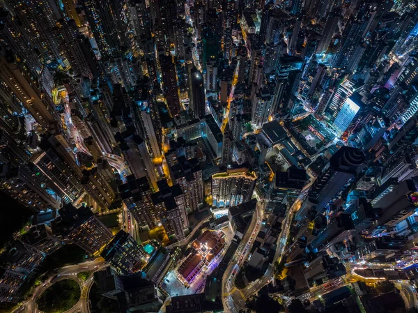 Central Hongkong Grudnia 2021 Widok Miasto Hongkong Nocą — Zdjęcie stockowe