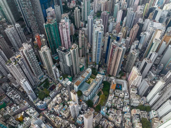 Центральний Гонконг Грудня 2021 Повітряний Вид Міста Гонконг — стокове фото