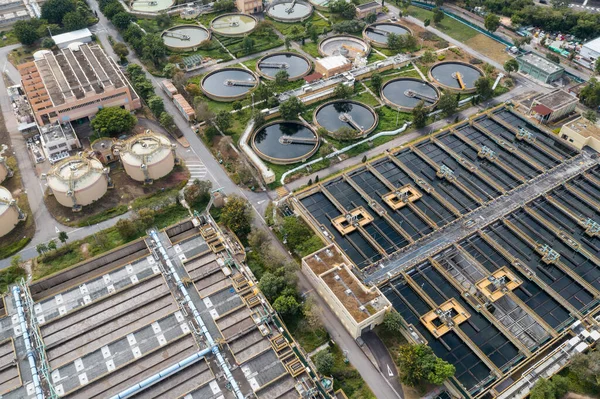 Sha Tin Hong Kong Noviembre 2021 Planta Tratamiento Aguas Residuales — Foto de Stock