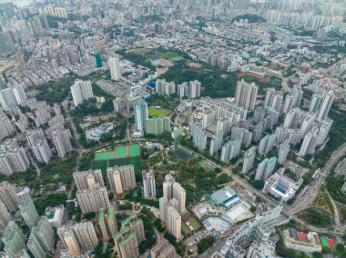 Hong Kong Wong Tai Sin Kowloon 'un hava manzarası