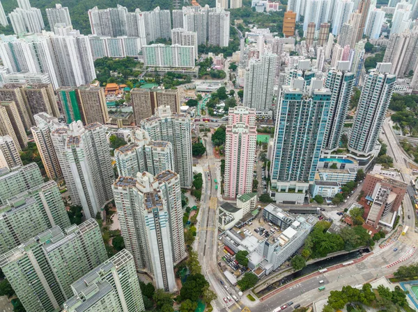Ovanifrån Hong Kong Kowloon Sida — Stockfoto