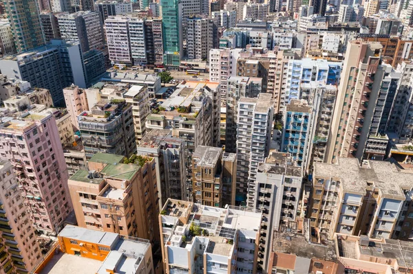 Mong Kok Hong Kong Listopadu 2021 Letecký Pohled Město Hongkong — Stock fotografie