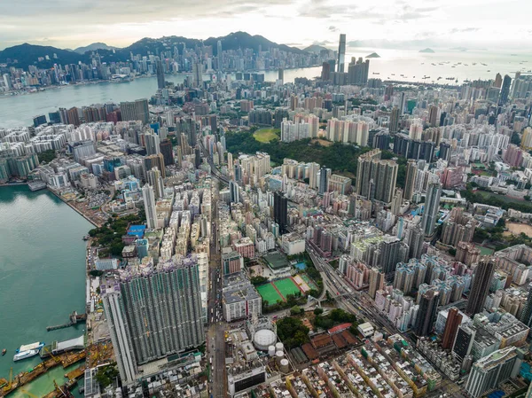 Veduta Aerea Del Distretto Hong Kong Kowloon — Foto Stock