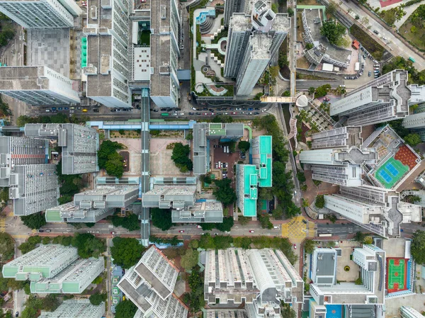 Vista Aérea Del Distrito Residencial Hong Kong — Foto de Stock