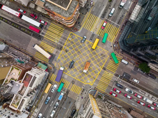 Sham Shui Hongkong April 2020 Ansicht Der Straßenkreuzung Von Oben — Stockfoto