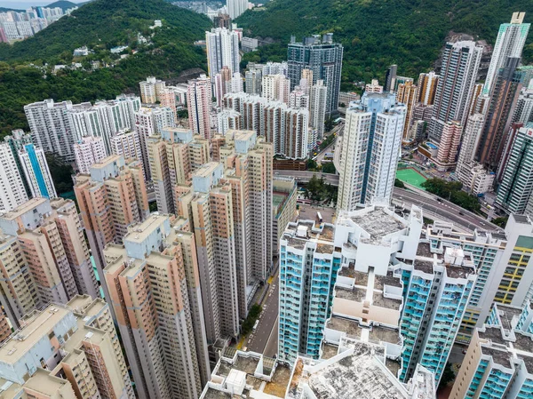 Sai Wan Hongkong September 2021 Drohnenflug Über Hongkong — Stockfoto