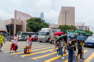 Hong Kong - 17 Ağustos 2018: Tsim Sha Tsui Hong Kong