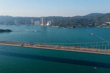 Tsing Ma Köprüsü 'nün üst görüntüsü