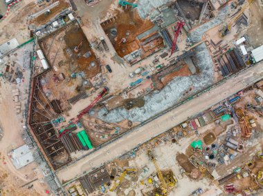 İnşaat alanının üstündeki üst görünüm