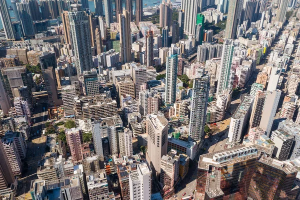 Mong Kok Hongkong Listopada 2021 Widok Góry Miasto Hongkong — Zdjęcie stockowe