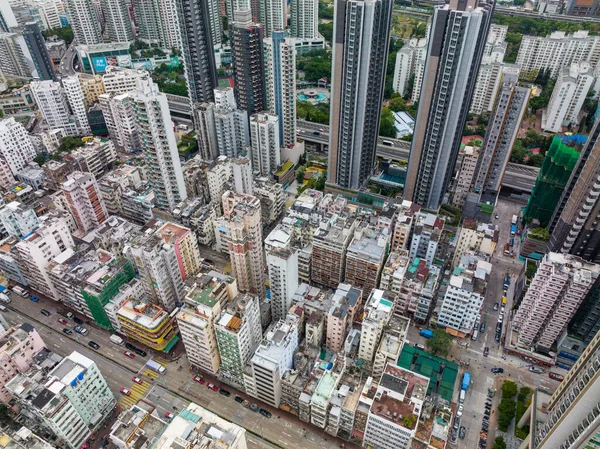 Шэм Шуй Гонконг Ноября 2021 Года Вид Воздуха Город Гонконг — стоковое фото