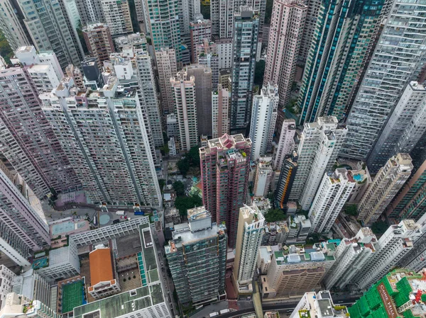 Central Hong Kong Diciembre 2021 Vista Aérea Del Distrito Financiero — Foto de Stock