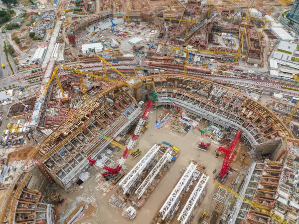 Hong Kong Grudnia 2021 Widok Góry Plac Budowy Kai Tak — Zdjęcie stockowe