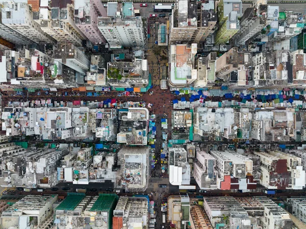 Sham Shui Hong Kong Prosince 2021 Pohled Shora Dolů Město — Stock fotografie