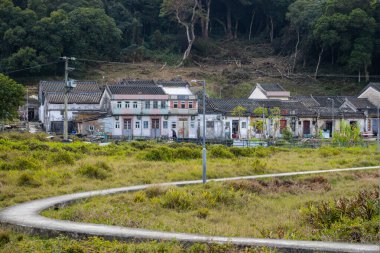 Hong Kong - 21 Ocak 2022: So Lo Pun 'daki Hong Kong eski tarz evi