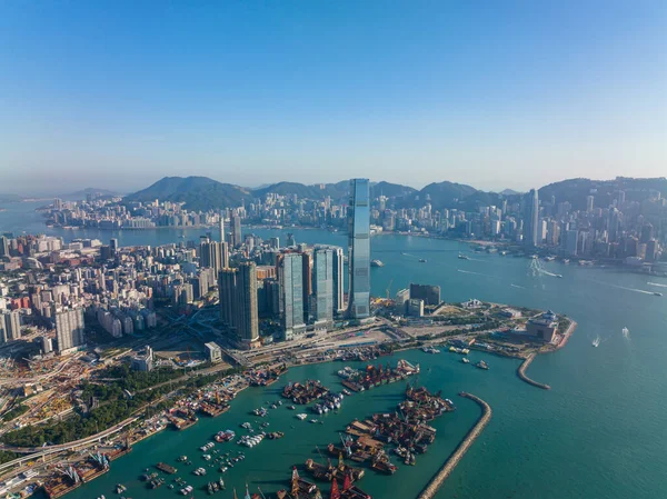 Hong Kong Dezembro 2021 Vista Aérea Cidade Hong Kong — Fotografia de Stock