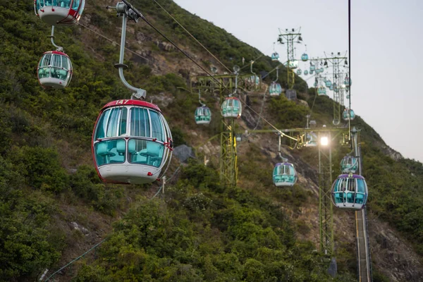 Hong Kong Dezembro 2021 Teleférico Parque Diversões Ocean Park Hong — Fotografia de Stock