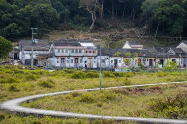 Hong Kong - 21 Ocak 2022: So Lo Pun 'daki Hong Kong eski tarz evi