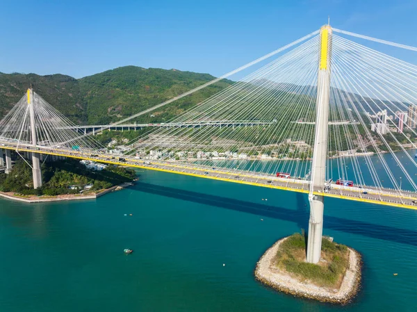 Гонконг Листопада 2021 Top View Ting Kau Bridge Hong Kong — стокове фото