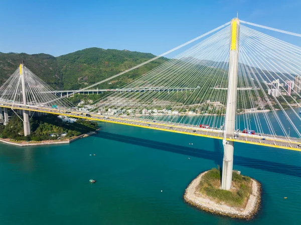 Hong Kong November 2021 Top View Ting Kau Bridge Hong — Stock Photo, Image