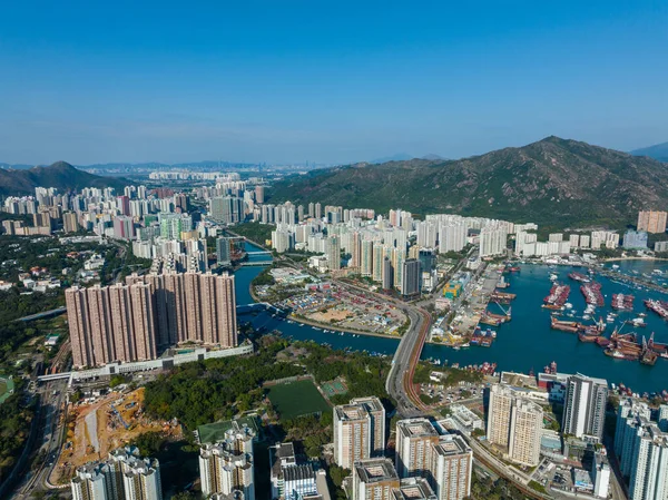 Vista Dall Alto Della Zona Residenziale Hong Kong — Foto Stock