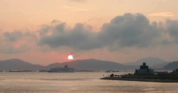 Victoria Harbor Hongkong Mai 2020 Hongkongs Sonnenuntergang — Stockfoto