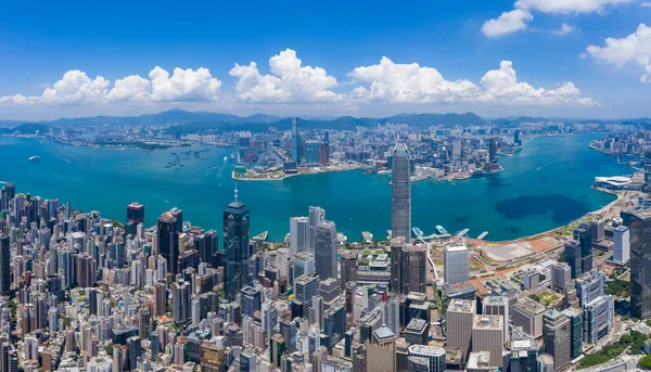 Hong Kong Ağustos 2020 Hong Kong Şehir Simgesinin Hava Manzarası — Stok fotoğraf