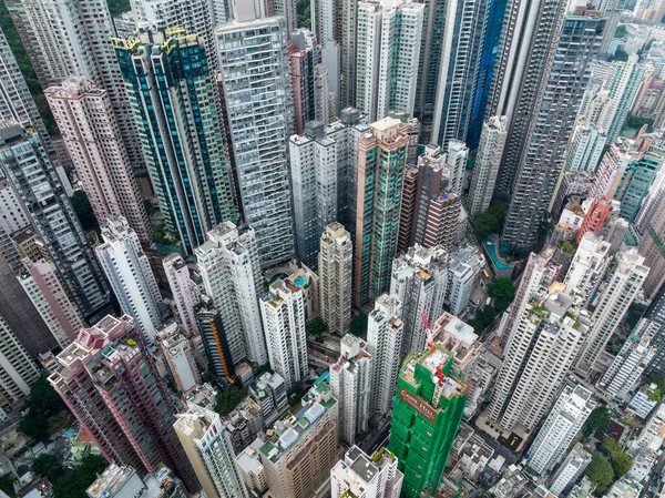 Central Hong Kong Diciembre 2021 Vista Aérea Del Distrito Financiero —  Fotos de Stock