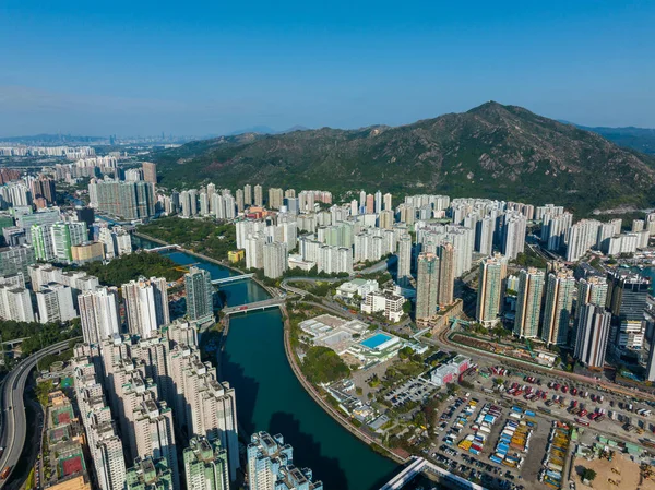 Hong Kong Yerleşim Alanının Üstten Görünüm — Stok fotoğraf