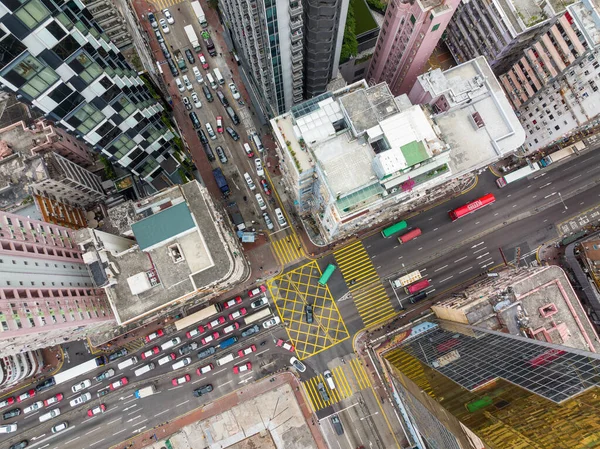 Mong Kok Hongkong Stycznia 2022 Widok Miasto Hongkong Ruchliwa Ulica — Zdjęcie stockowe